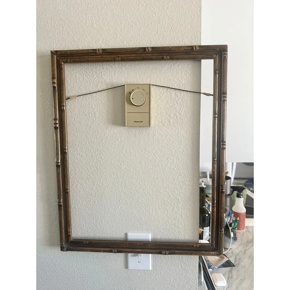 Bamboo Wooden Carved Frame Vintage 16x20 wood nautical rustic home decor boho